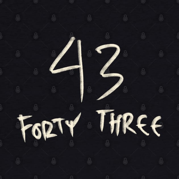 Hand Drawn Letter Number 43 Forty Three by Saestu Mbathi